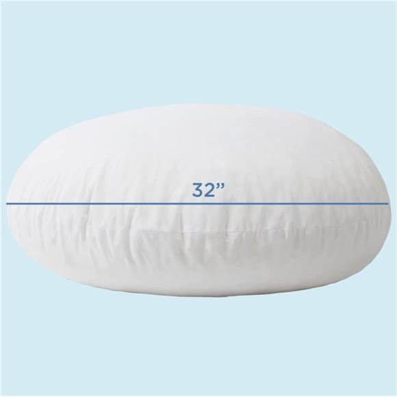 Memory Foam Floor Pillow Round Insert, 32 inch Pillow Sham Cushion, Large Size - Picture 4 of 7
